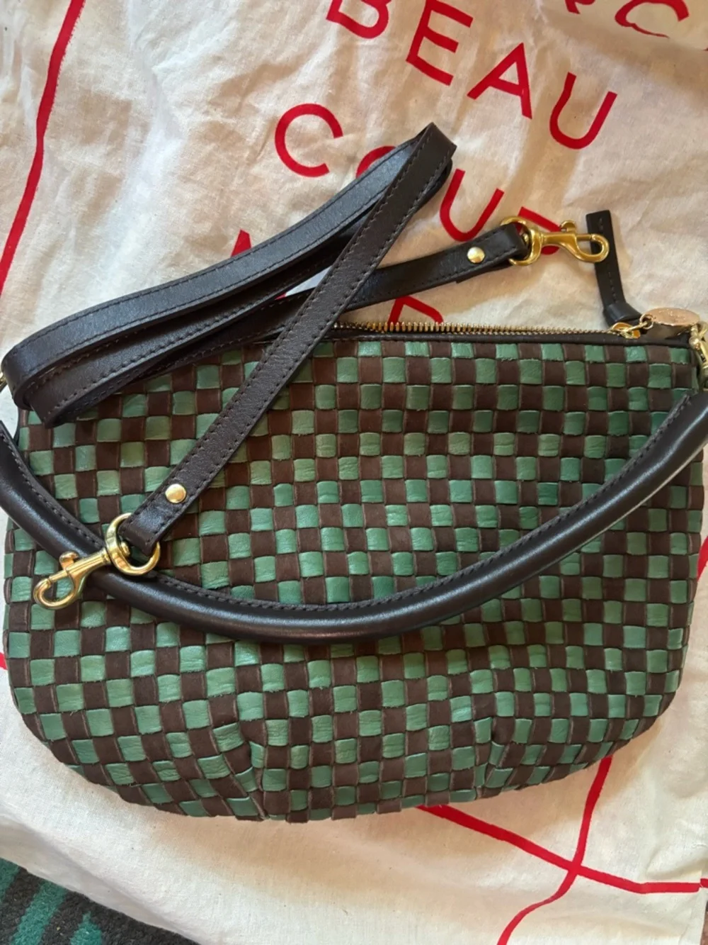 Clare V. Petit Moyen - Pine/ Chocolate NWT - Picture 7 of 8